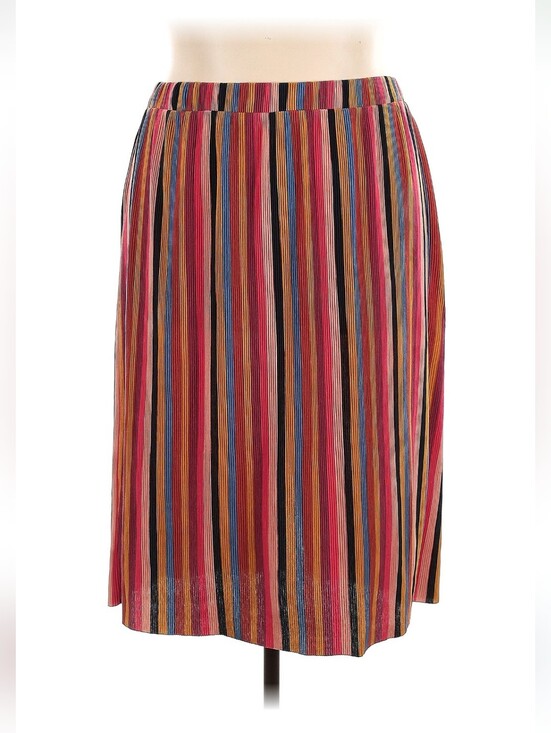wild fable Dresses & Skirts - wild fable Pink Red Blue Multicolor Striped Ribbed Midi Skirt